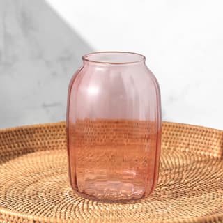 Rillenvase in zartem Rosa